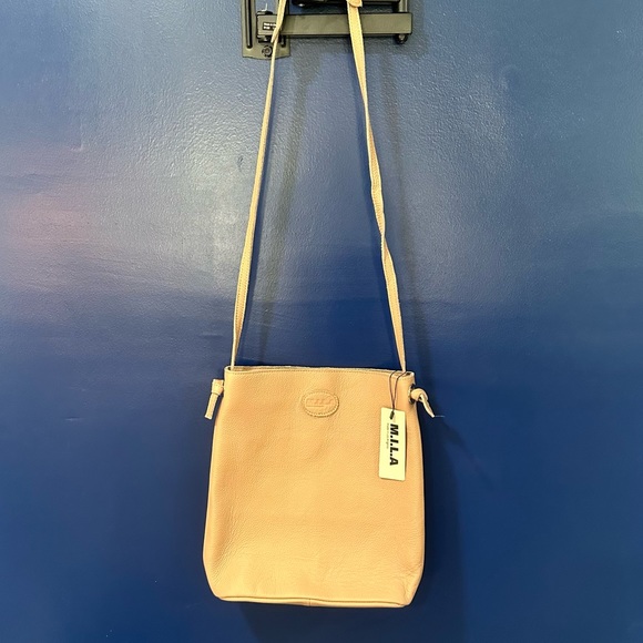M.I.L.A. Made in Los Angeles Light Pink/Nude Leather Purse/ Cross Body NWT - Picture 2 of 10